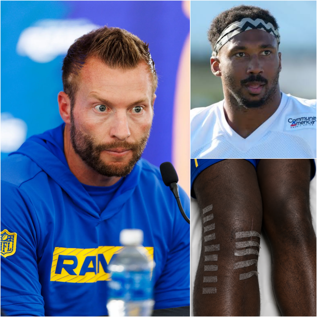 The Rams' locker room fell silent as Myles Garrett was once again forced to train separately due to knee swelling.