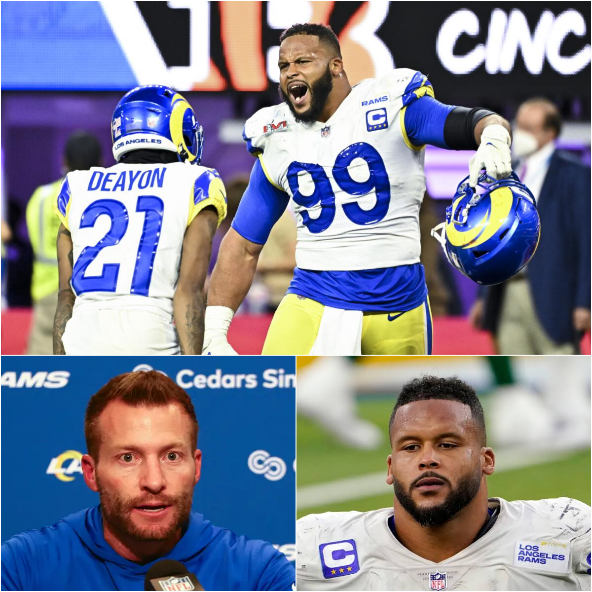 “He’s coming back... and this time, it’s going to be different.” — Sean McVay spoke directly about Aaron Donald for the first time following the 34-0 victory.